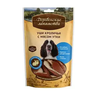 Купить Деревенские лакомства лакомство для собак уши кроличьи с мясом утки