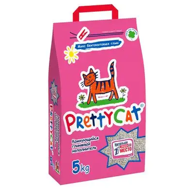 Купить pretty cat комкующися наполнитель для кошек euro mix double effect