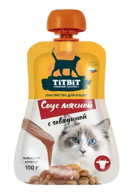 TiTBiT лакомство для кошек Соус мясной с говядиной