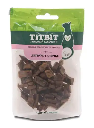 Купить titbit Лакомый кусочек Лакомство для кошек легкое телячье вяленое