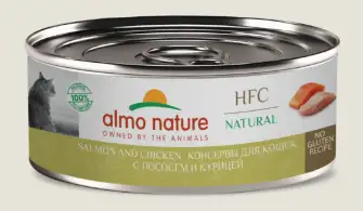 Купить almo nature (hfc, natural, salmon and chicken) Консервы для кошек и котят с лососем и курицей
