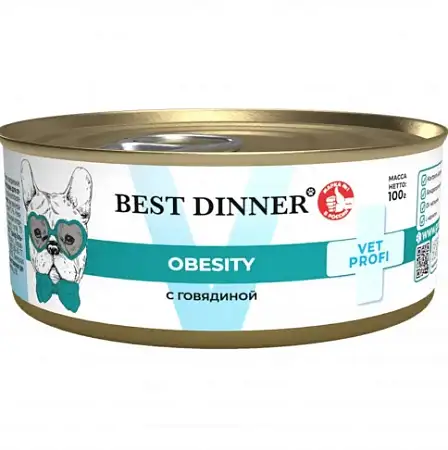 Купить best dinner vet profi obesity консервы для взрослых собак всех пород с говядиной