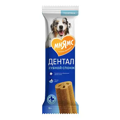 Мнямс DENTAL лакомство для собак Зубные спонжи