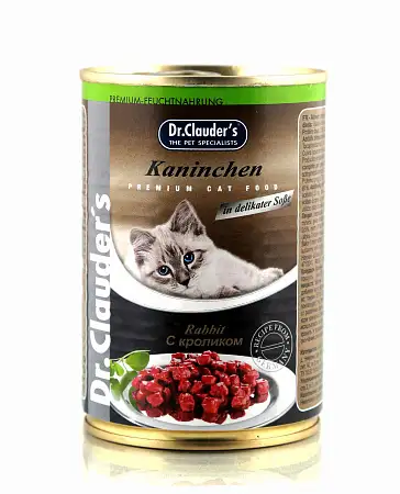 Купить dr. clauder консервы для взрослых кошек с кроликом