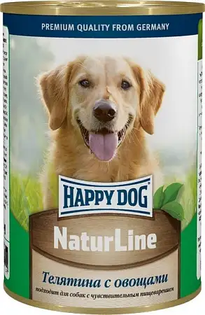 Купить happy dog консервы для собак: телятина и овощи (фарш)