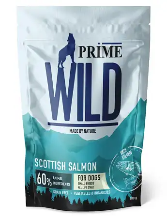 Купить prime wild gf scottish сухой беззерновой корм для взрослых собак и щенков мелких пород, с лососем