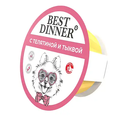 Купить best dinner влажный корм паштет для взрослых собак с телятиной и тыквой (ламистер)