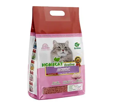 Homecat комкующийся наполнитель для кошек "Эколайн" Лотос