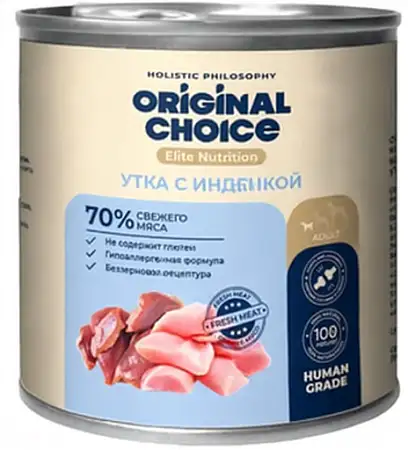 Купить original choice elite nutrition adult mini консервы для собак мелких пород утка с индейкой