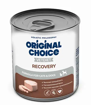 Купить original choice vetdiet recovery консервы диетическое полнорационное питание для собак и кошек восстановительная диета