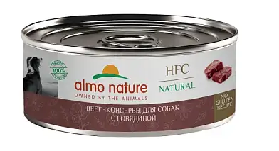 Almo Nature Консервы для собак и щенков с говядиной (HFC, Natural, Beef)