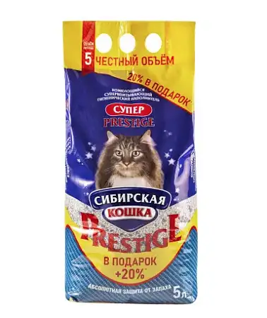 Купить Сибирская кошка комкующийся наполнитель для кошек супер prestige