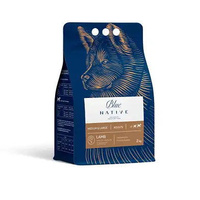 Blue Native Holistic сухой корм для взрослых собак средних и крупных пород с ягненком