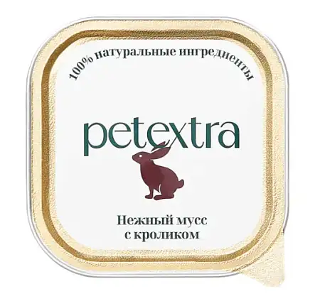 Купить petextra влажный корм для взрослых кошек нежный мусс с кроликом (ламистер)