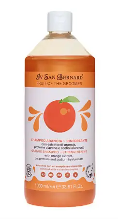 Купить iv san bernard fruit of the groomer orange шампунь для слабой выпадающей шерсти с протеинами овса для собак и кошек