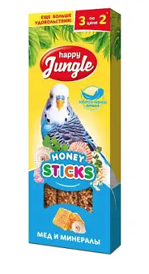 Happy Jungle лакомство для птиц палочки при линьке