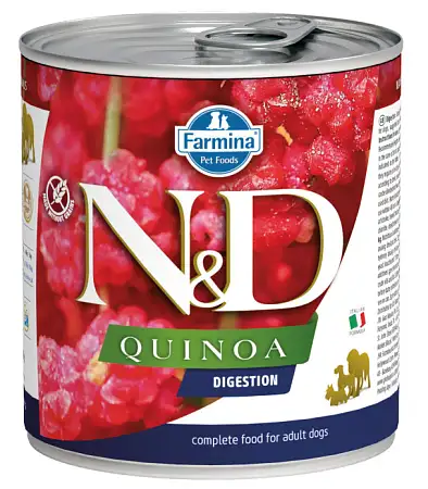 Купить farmina n&d quinoa dog digestion консервы для взрослых собак всех пород с проблемами пищеварения с киноа и ягненком