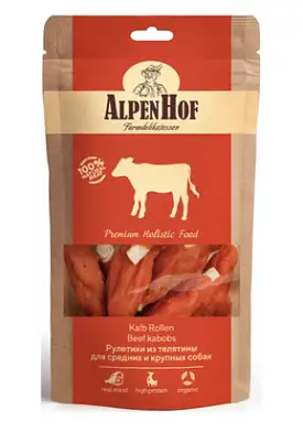 AlpenHof лакомство для собак средних и крупных пород Рулетики из телятины
