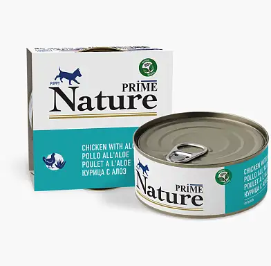 PRIME NATURE Консервы для щенков курица с алоэ в бульоне