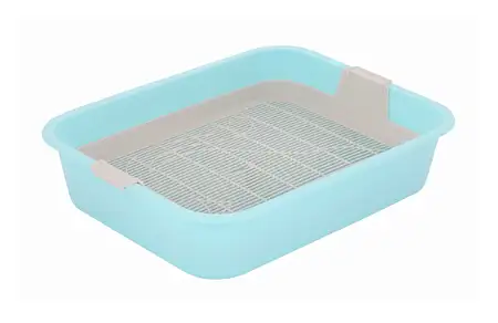 Купить alta Лоток для кошек "Мур-мяу" с сеткой голубой