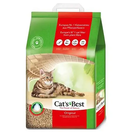 Купить cat's best original комкующийся наполнитель для кошек древесный