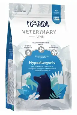 FLORIDA vet HYPOALLERGENIC сухой корм для собак для снижения симптомов аллергии и коррекции пищевой непереносимости