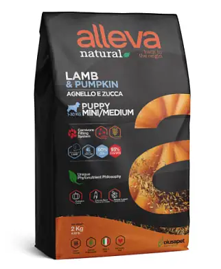 Alleva Natural Puppy Lamb And Pumpkin Mini/Medium сухой корм для щенков мелких и средних пород с ягненком и тыквой
