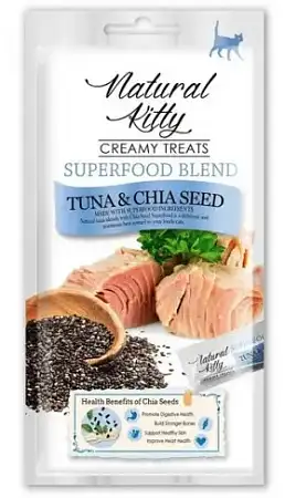 Купить pettric natural kitty Лакомства для кошек крем-суп тунец с семенами чиа